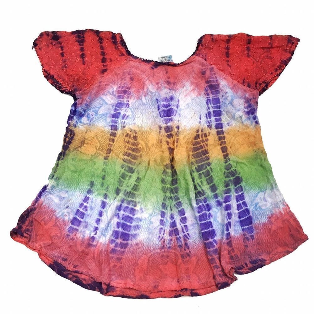 tie dyed boho top excellent pre owned